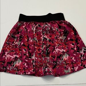 Stylish Pink Abstract Elastic Waist Skirt